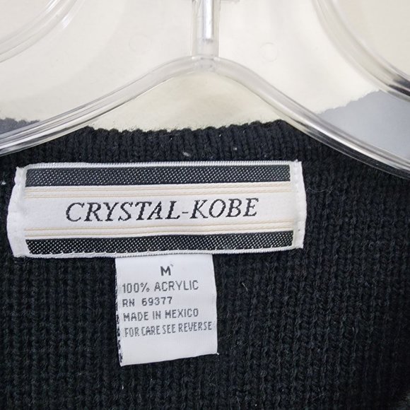 Crystal Kobe vintage Christmas button front cardigan sweater woman's size medium - Picture 2 of 10